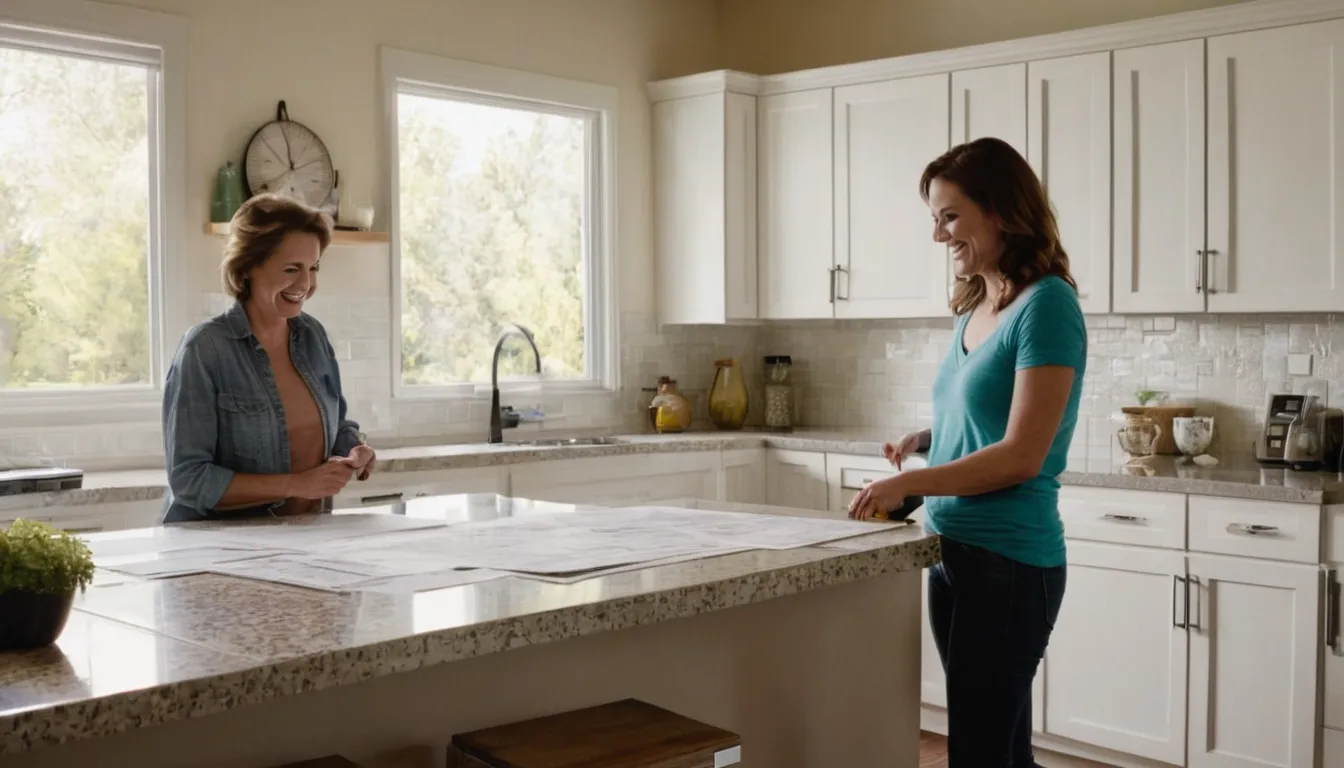 Homeowner reviewing kitchen remodel plans with a local provider in a Agawam Town home